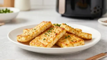 Knuspriger Tempeh, perfekt zubereitet im Airfryer, voller Geschmack und pflanzlicher Proteine.