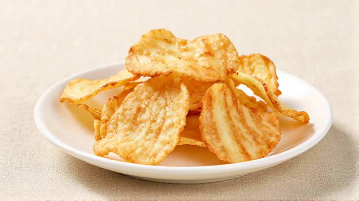 Knusprige Topinambur-Chips, perfekt zubereitet im Airfryer für einen gesunden Snack.