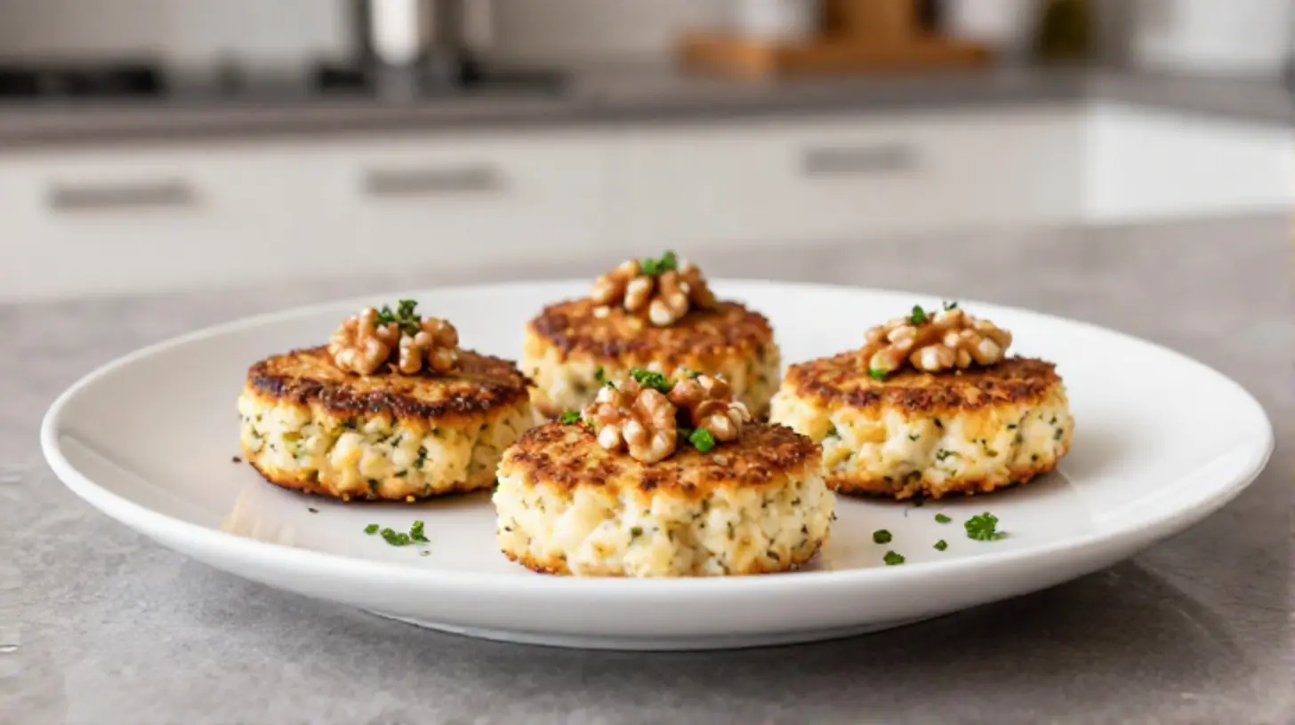 Köstliche Ziegenkäse-Walnuss-Taler aus der Heißluftfritteuse, perfekt für Appetitanreger.