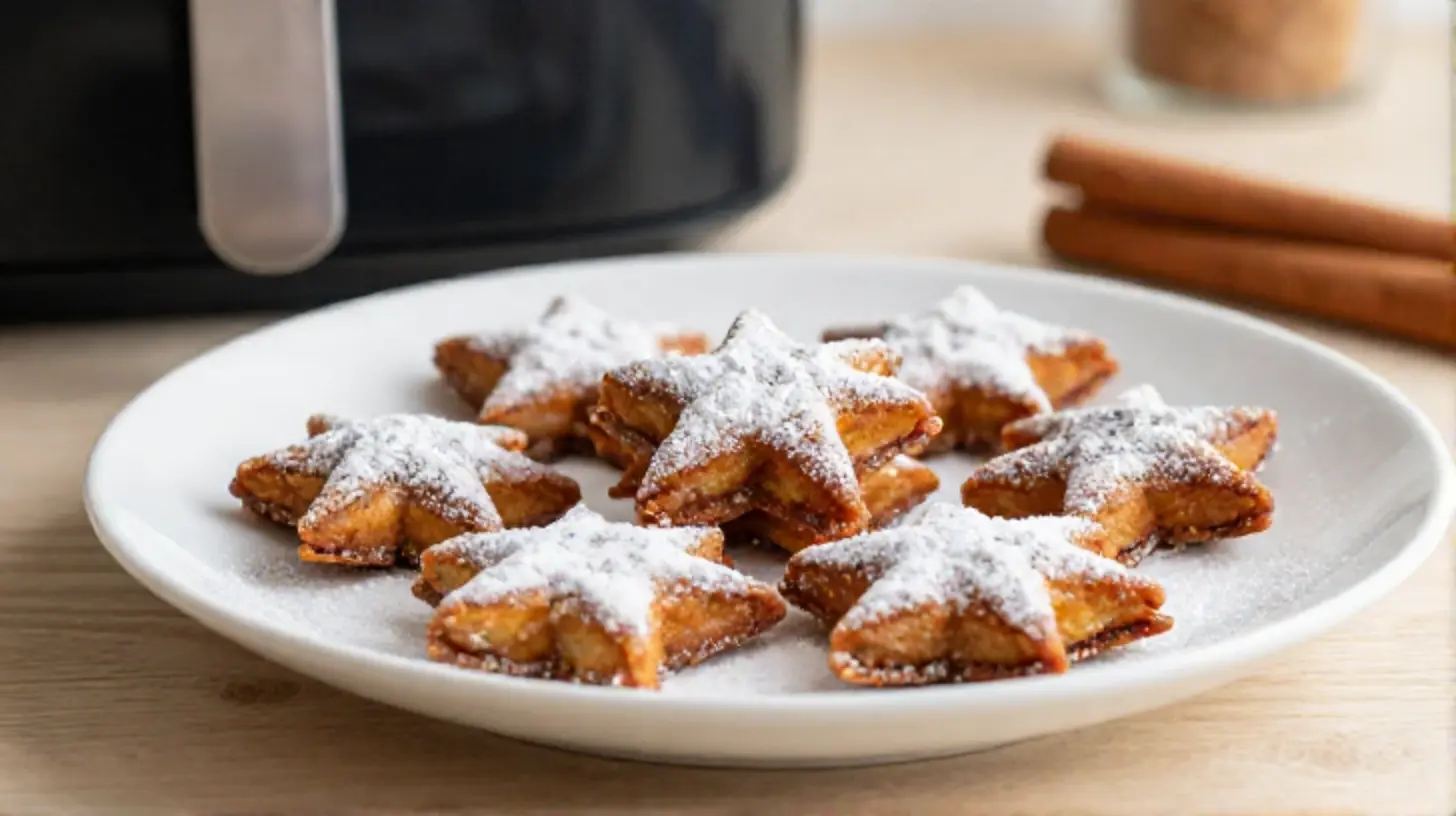 Leckere Zimtsterne aus dem Airfryer, perfekt für die Weihnachtszeit.