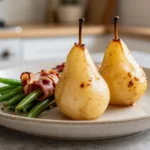 Leckere Birnen Bohnen und Speck, perfekt zubereitet im Airfryer für ein gesundes Gericht.