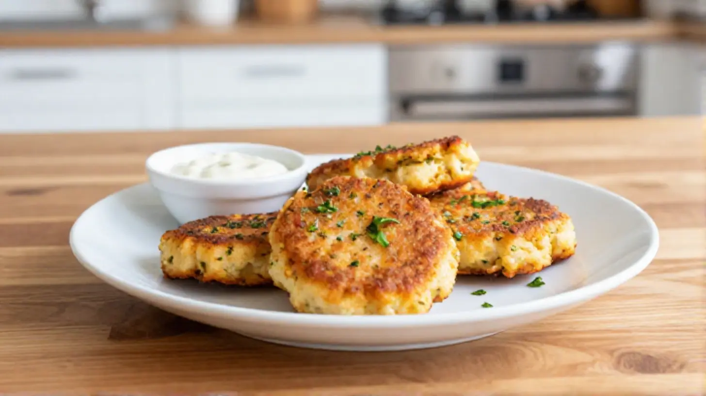 Leckere Fischfrikadellen im Airfryer, knusprig und saftig zubereitet.