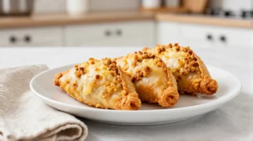 Lustige Hackfleisch-Käse-Taschen aus der Heißluftfritteuse, perfekt für ein schnelles Abendessen.