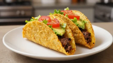 Leckere knusprige Tacos, zubereitet im Airfryer für einen perfekten Crunch.