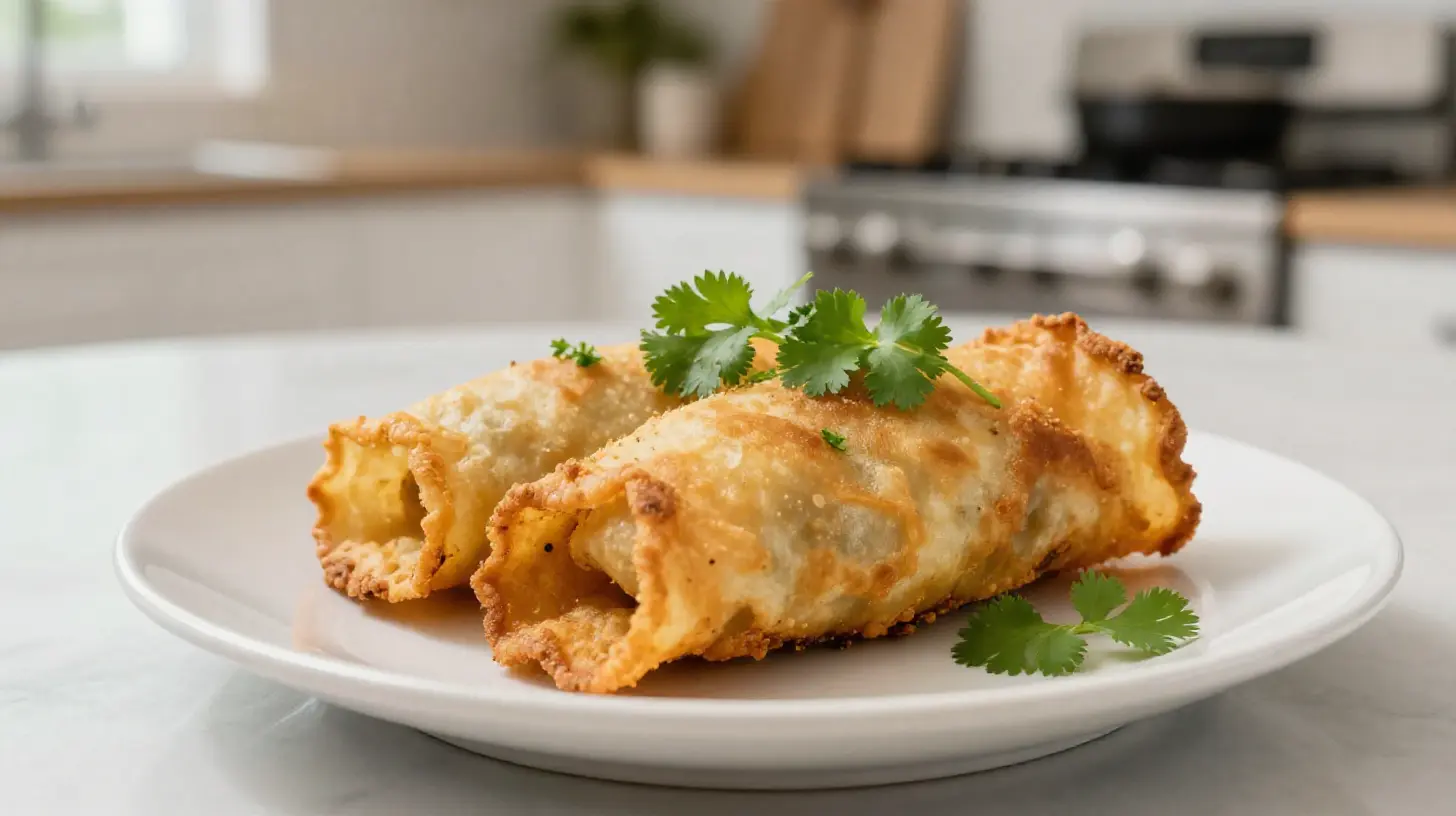 Leckere krosse Chimichanga aus der Heißluftfritteuse, perfekt für ein schnelles Abendessen.