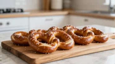 Goldene Laugenstangen aus der Heißluftfritteuse, perfekt für jeden Snack.