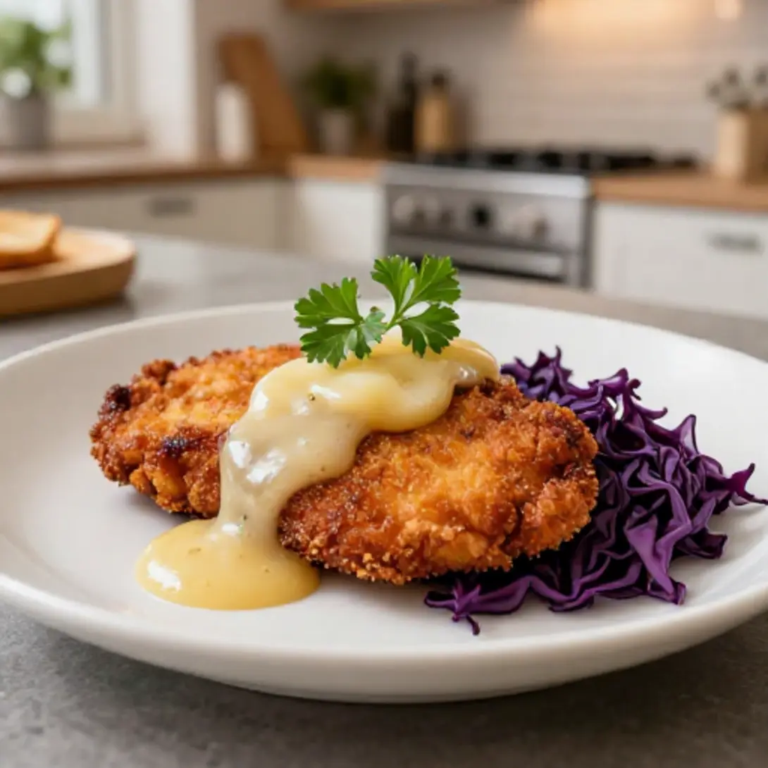 Rotkohl-Schnitzel aus der Heißluftfritteuse