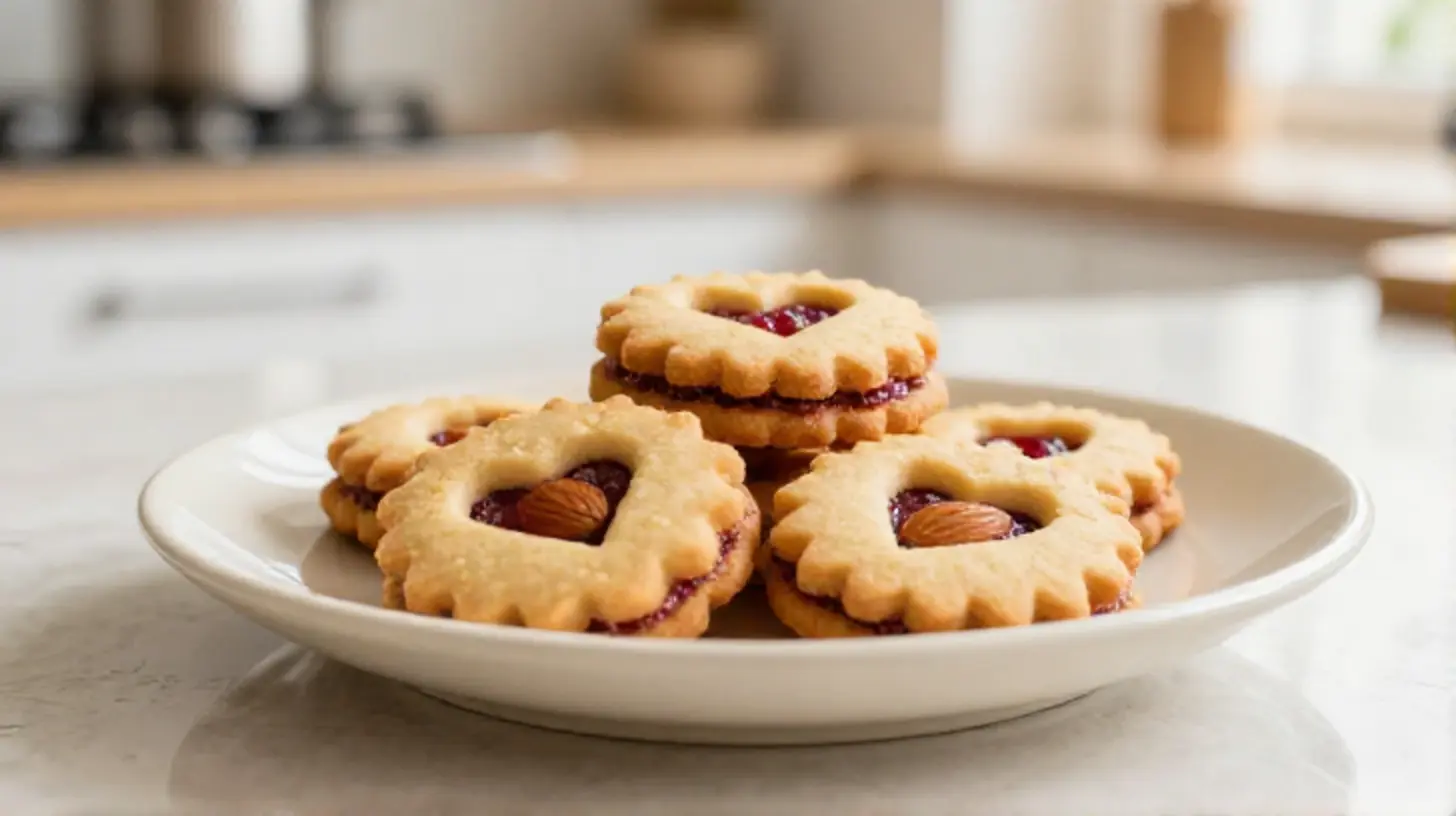 Leckere Linzer Plätzchen, perfekt zubereitet im Airfryer für einen gesunden Genuss.