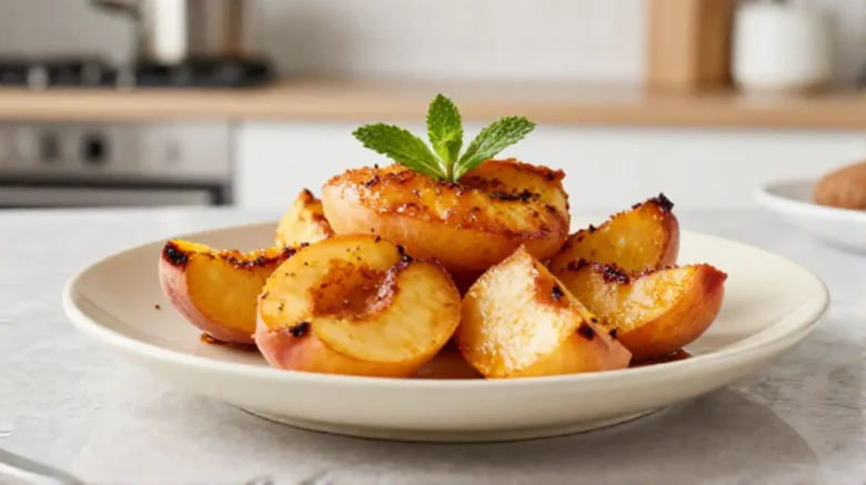 Saftige Nektarinen aus der Heißluftfritteuse, perfekt karamellisiert und voller Geschmack.