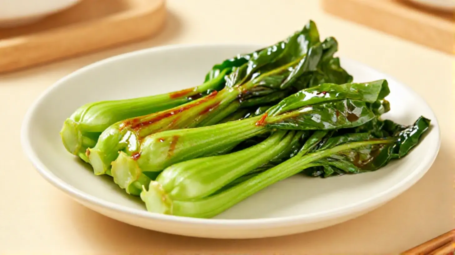 Leckerer Pak Choi im Airfryer zubereitet, der perfekt knusprig wird.