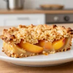 Leckeres Pfirsich-Crumble zubereitet im Airfryer, ideal für den Sommer!