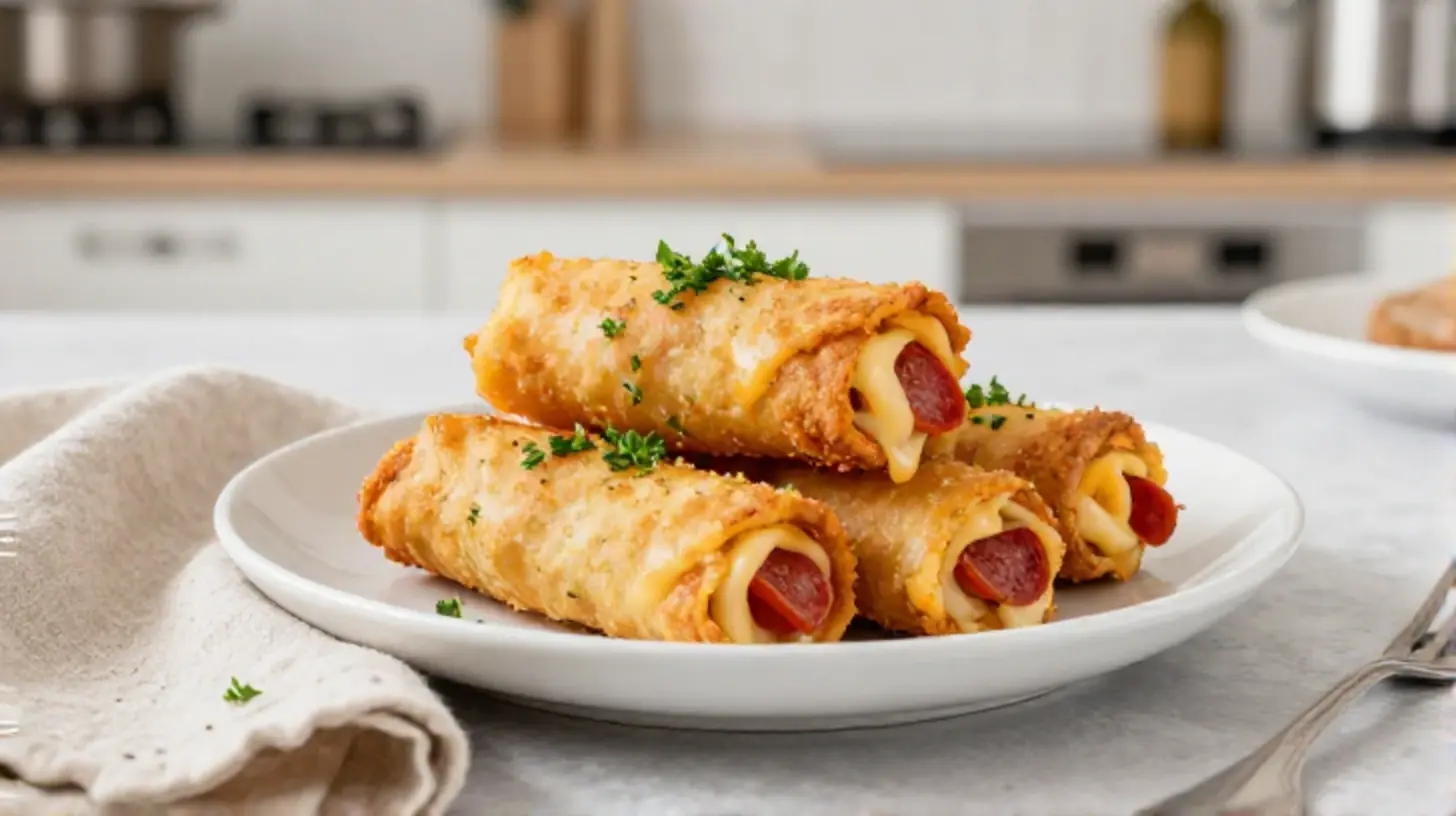 Krosse Pizza Brötchen im Airfryer, ideal für den Snack zwischendurch.