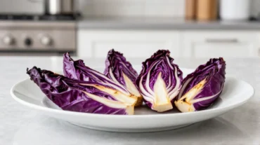 Leckerer Radicchio, zubereitet in der Heißluftfritteuse, perfekt für eine gesunde Mahlzeit.