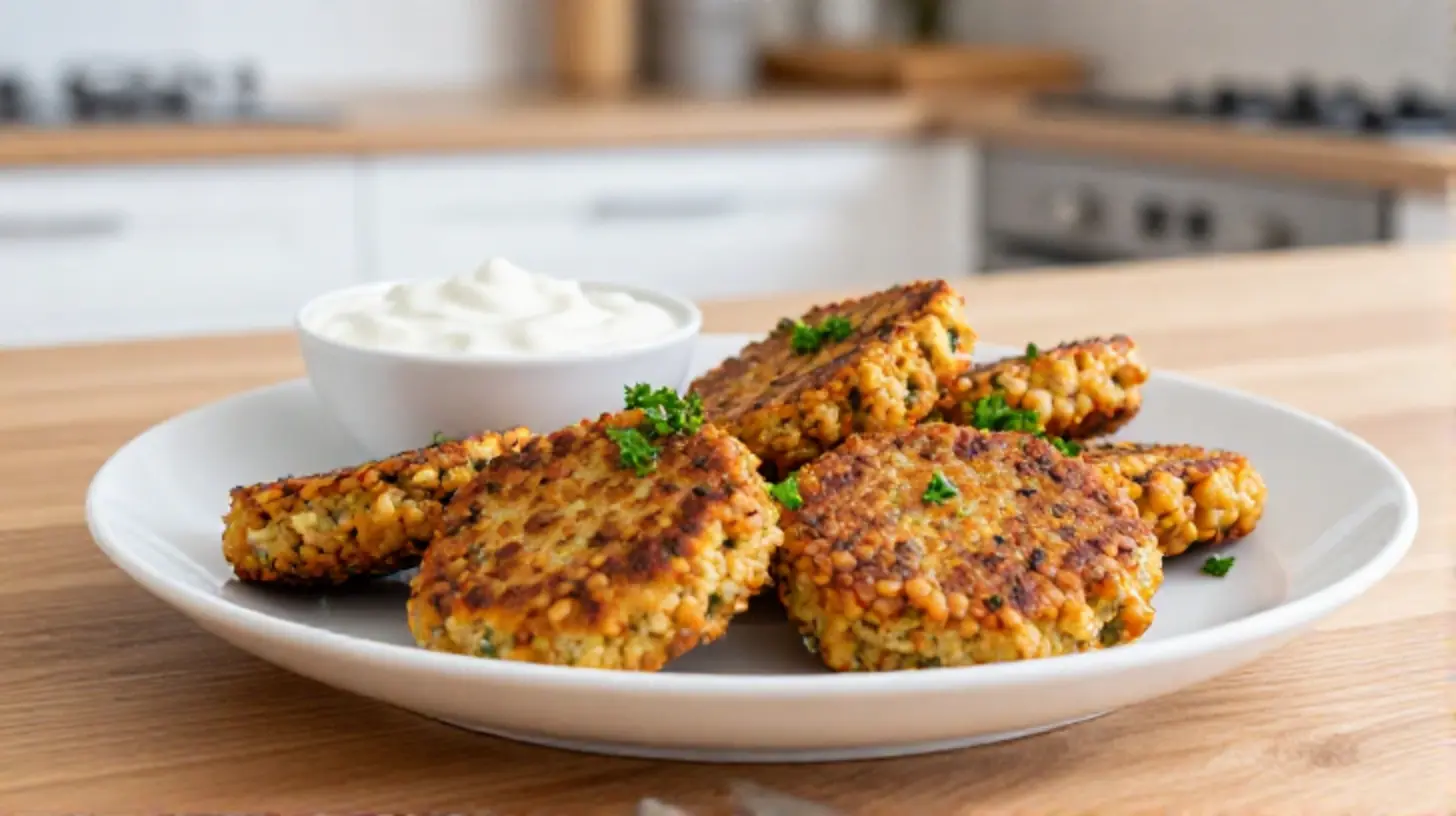Leckere Rote-Linsen-Bratlinge, perfekt zubereitet in der Heißluftfritteuse.