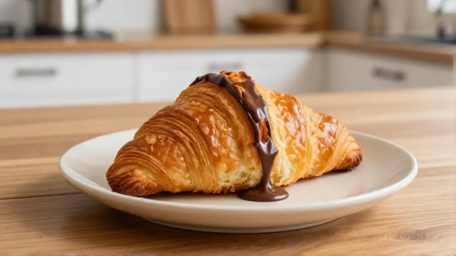 Deftiges Schokocroissant aus dem Airfryer, perfekt für ein schnelles Frühstück.