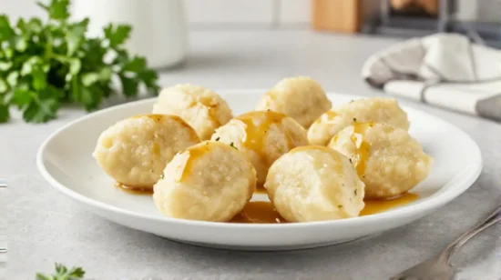 Perfekte Semmelknödel, zubereitet in der Heißluftfritteuse für einen knusprigen Genuss.
