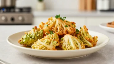 Leckeres Wirsinggemüse aus der Heißluftfritteuse, perfekt knusprig zubereitet.