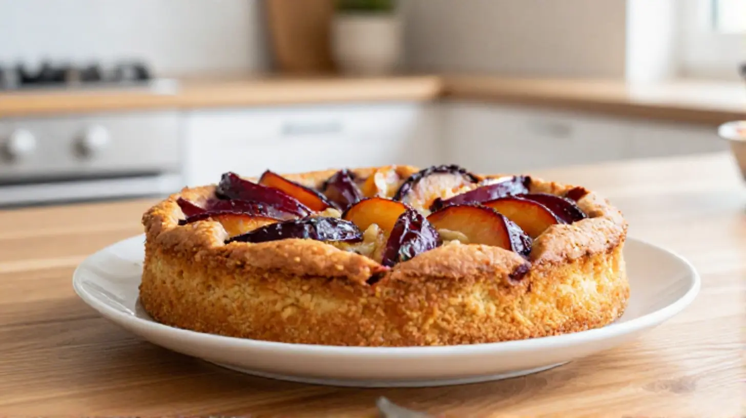 Leckerer Zwetschgenkuchen, perfekt zubereitet im Airfryer.