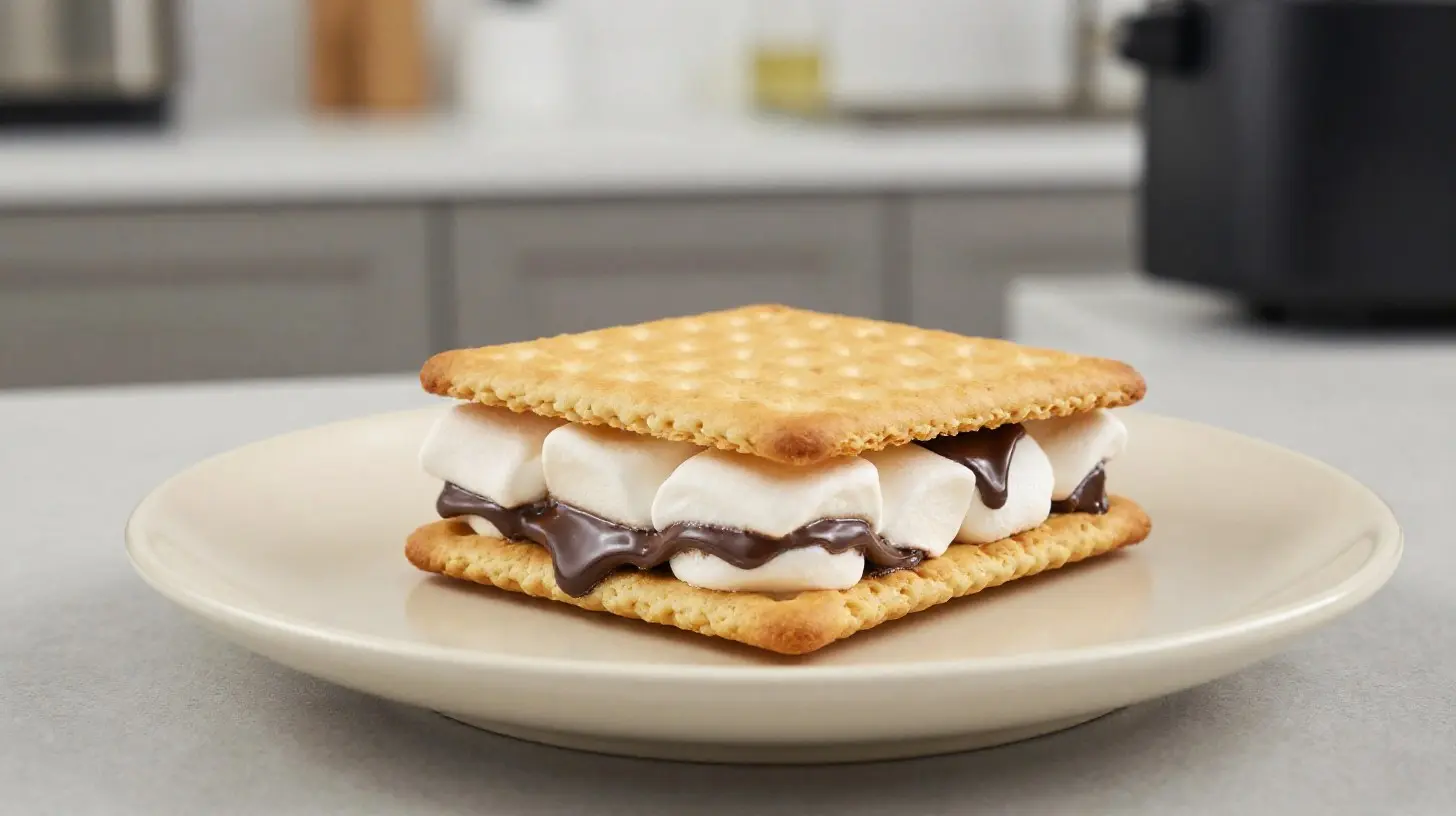 Leckere amerikanische S'mores, perfekt zubereitet im Airfryer für ein schnelles Dessert.