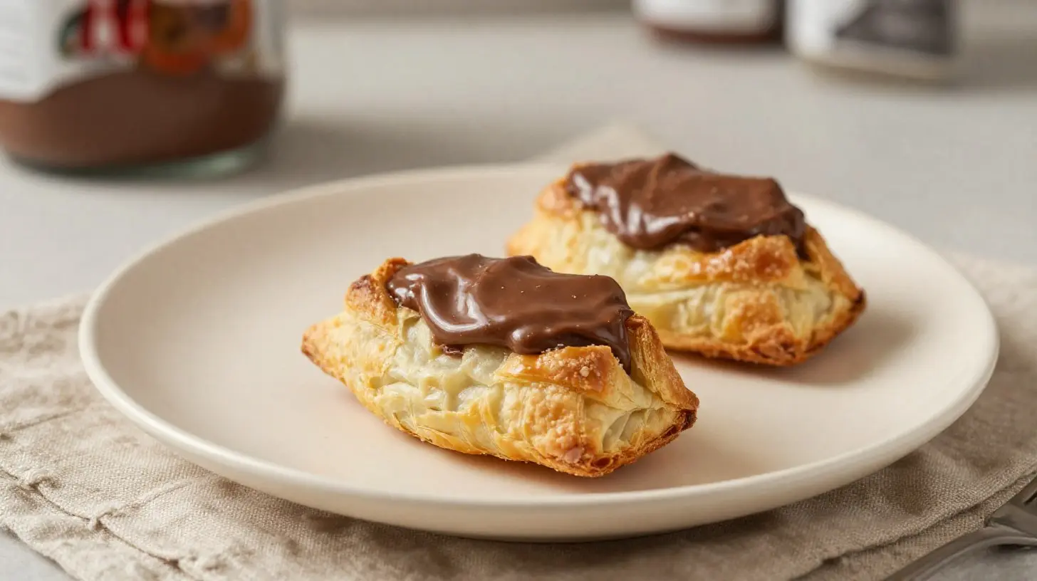 Leckere Blätterteig-Taschen mit Nutella, perfekt zubereitet im Airfryer.