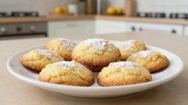 Leckere Zitronen-Cookies aus der Heißluftfritteuse mit zartem, zitrusfrischem Geschmack.