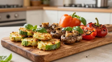 Vielseitige Antipasti aus der Heißluftfritteuse, perfekt für jedes Fest.