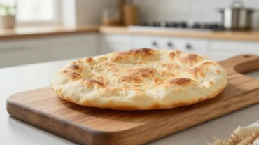 Leckeres Pita-Brot aus der Heißluftfritteuse, knusprig und warm.