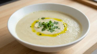 Leckere Selleriesuppe aus der Heißluftfritteuse, perfekt für kalte Tage.