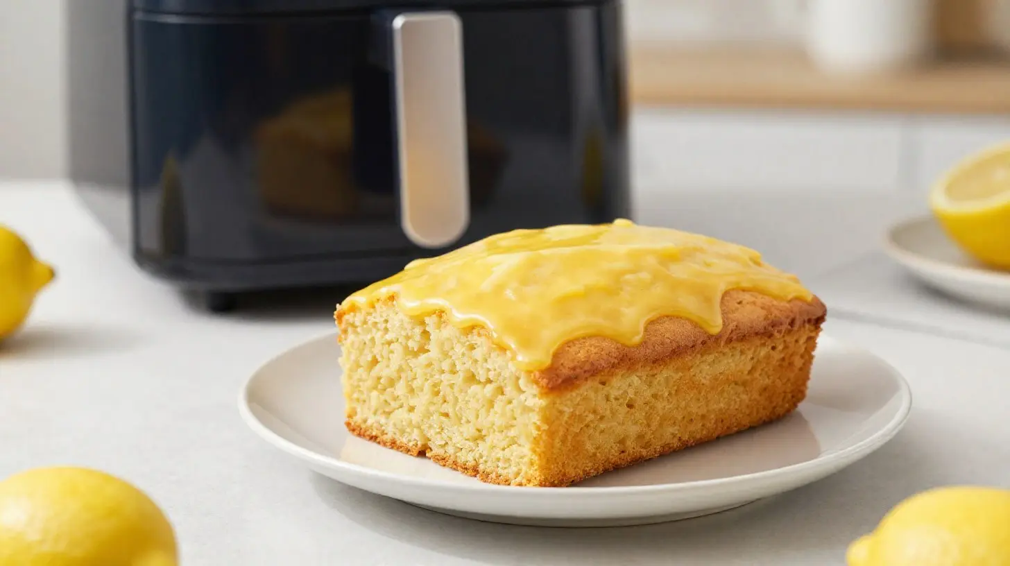 Saftiger Zitronenkuchen aus der Heißluftfritteuse mit perfektem Aroma und zarter Textur.