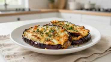 Leckere Auberginen-Taler aus der Heißluftfritteuse, perfekt knusprig und gesund.