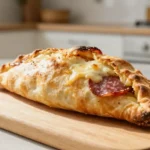 Leckere Calzone mit Salami, frisch zubereitet im Airfryer für perfekten Genuss.