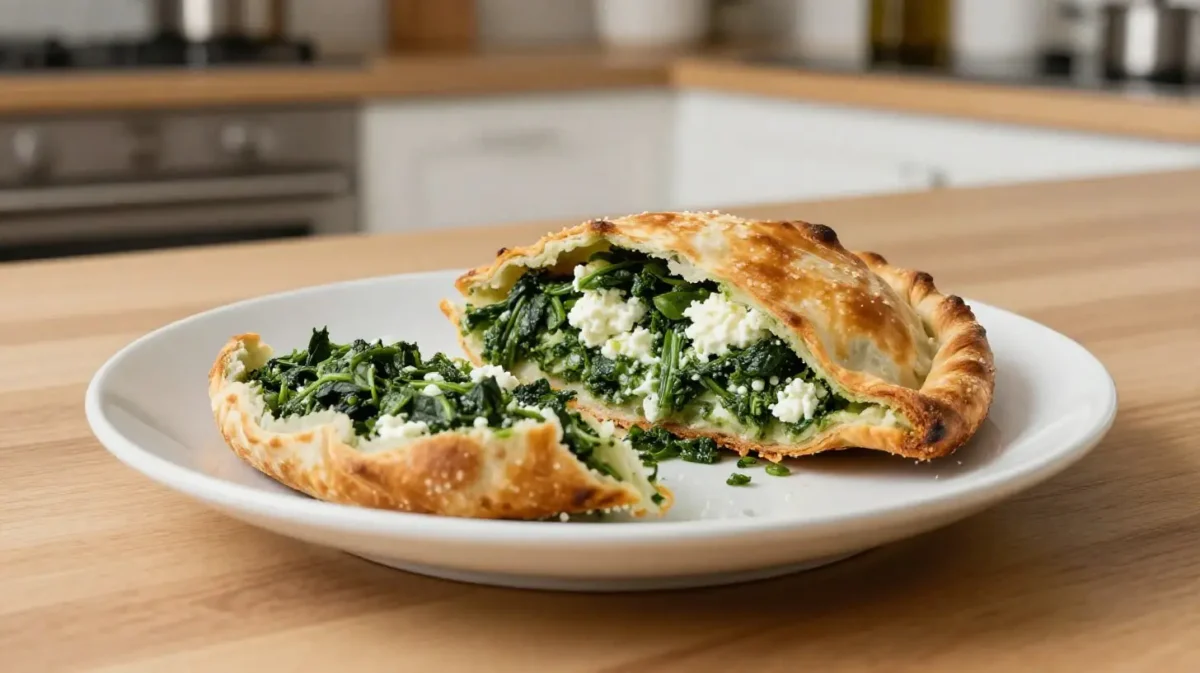 Leckere Calzone mit Spinat und Ricotta, zubereitet in der Heißluftfritteuse.