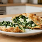 Leckere Calzone mit Spinat und Ricotta, zubereitet in der Heißluftfritteuse.