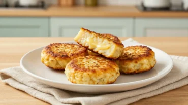 Delicious knusprige Halloumi-Taler aus dem Airfryer für eine gesunde Snack-Option.