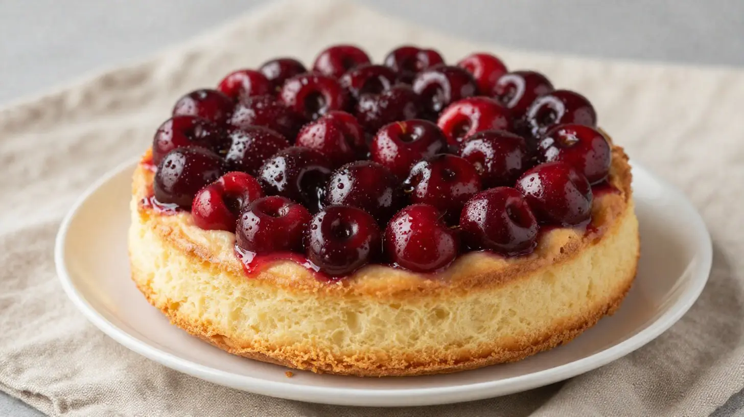 Saftiger Kirschkuchen aus der Heißluftfritteuse, perfekt für jeden Anlass.