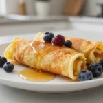 Leckere Palatschinken, die im Airfryer zubereitet werden, perfekt für ein schnelles Dessert.