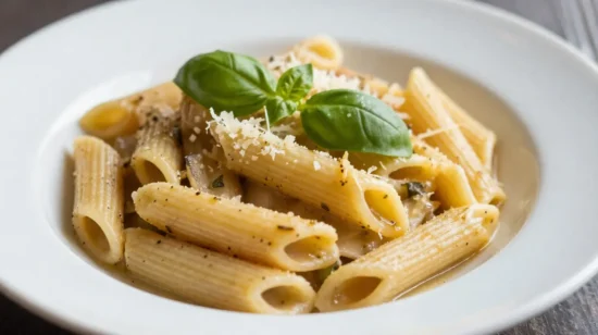 Leckere Penne mit Vodka-Soße aus der Heißluftfritteuse für ein schnelles Abendessen.