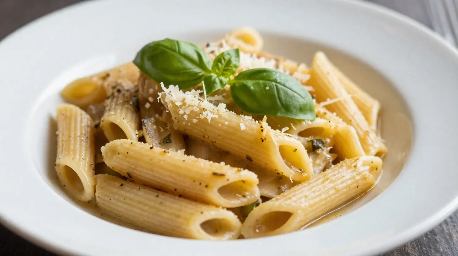 Leckere Penne mit Vodka-Soße aus der Heißluftfritteuse für ein schnelles Abendessen.