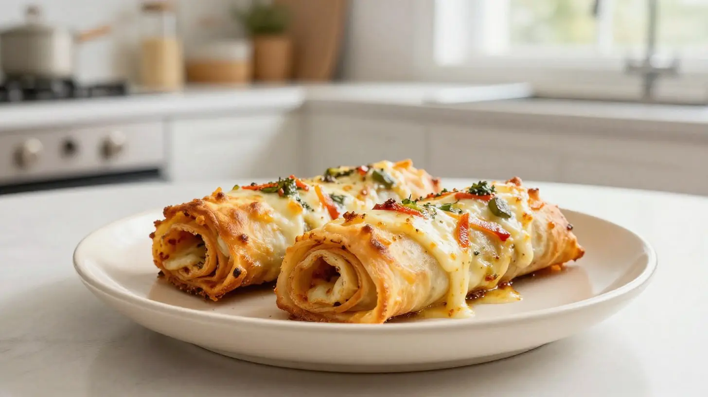 Leckere Pizza-Schnecken aus der Heißluftfritteuse, perfekt knusprig und schnell zubereitet.