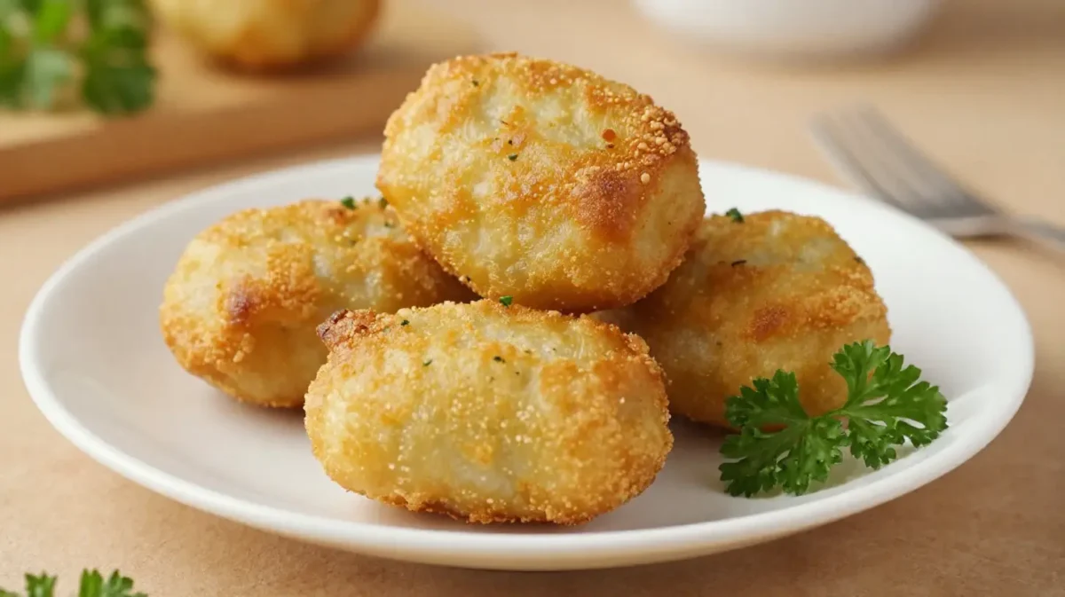 Luftige Thüringer Klöße, perfekt zubereitet im Airfryer für einen knusprigen Genuss.