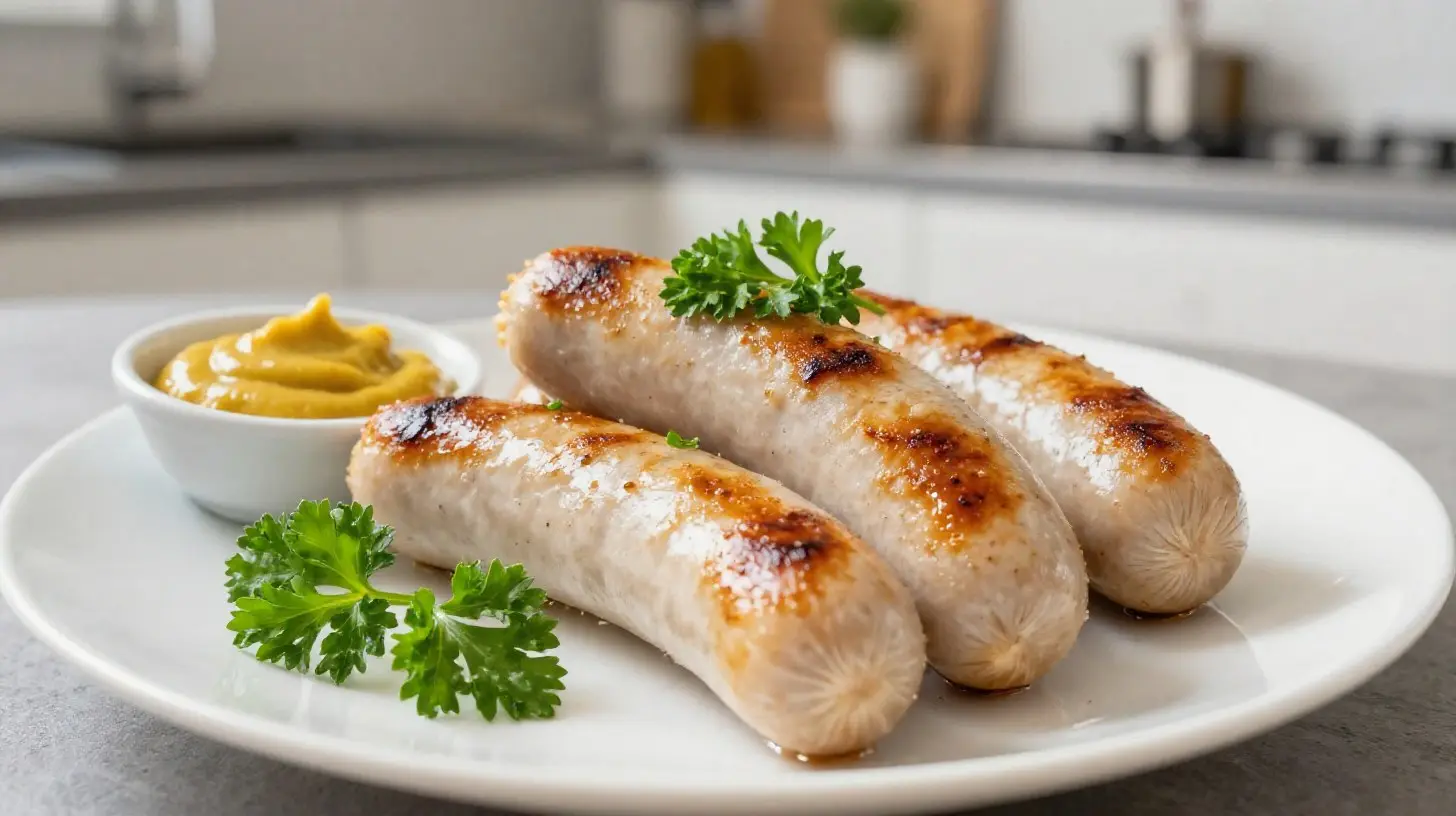 Leckere Weißwurst im Airfryer für eine schnelle und knusprige Mahlzeit.